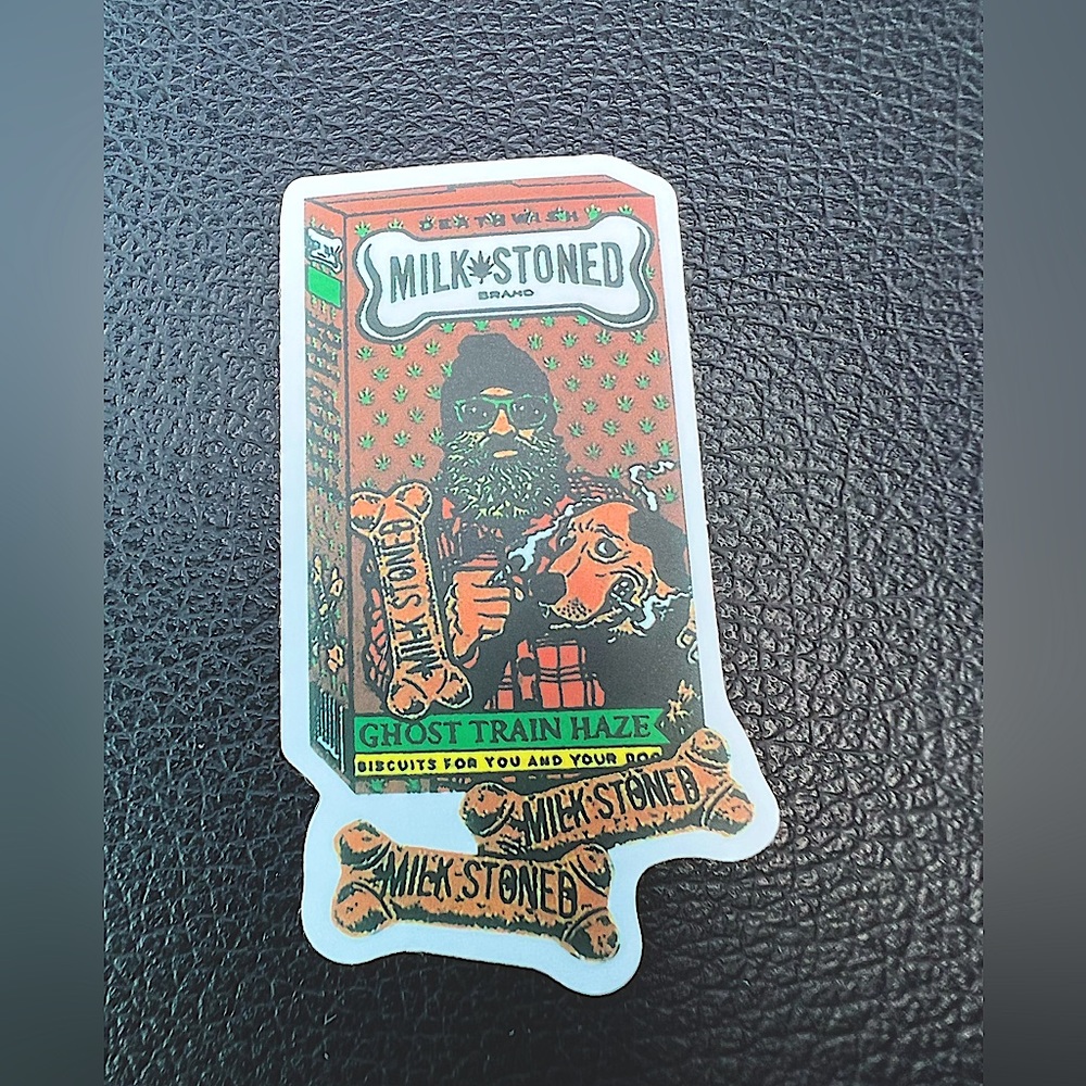Milk Stoned Gross Crude Rude Blunt Brand Parody 80s 90s Blunt Funny Sticker